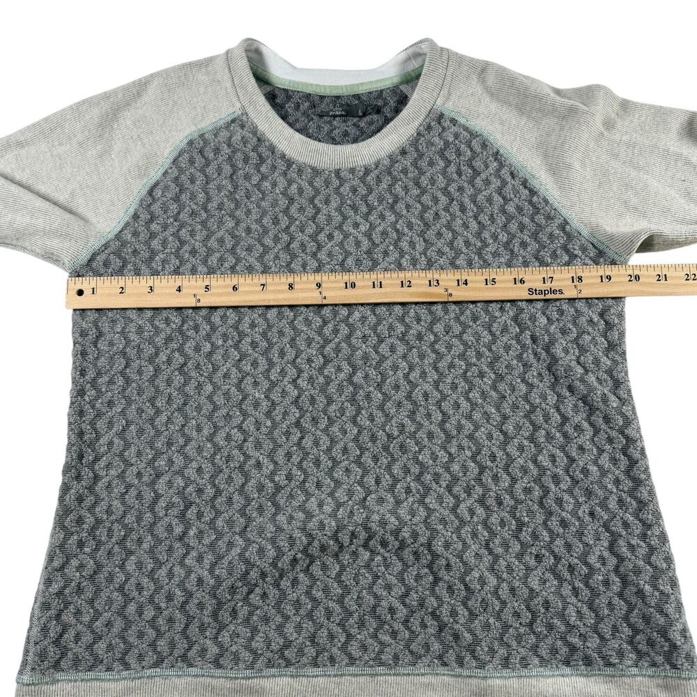 prAna Aya Sweater Gray Gravel Cable Knit Button Sleeve Women’s Large - Picture 3 of 6